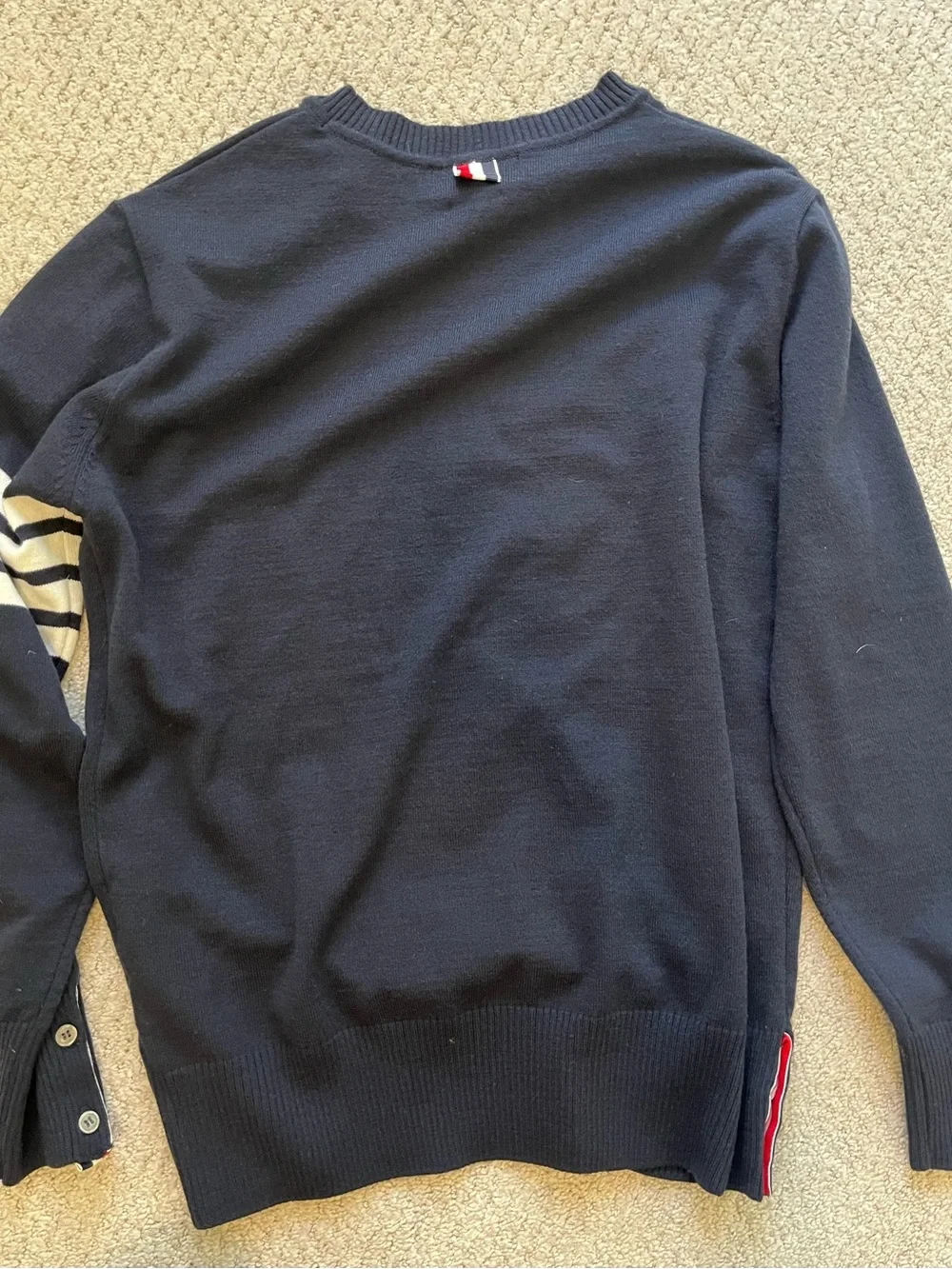 Thom Browne Navy Crewneck Sweater Size 2